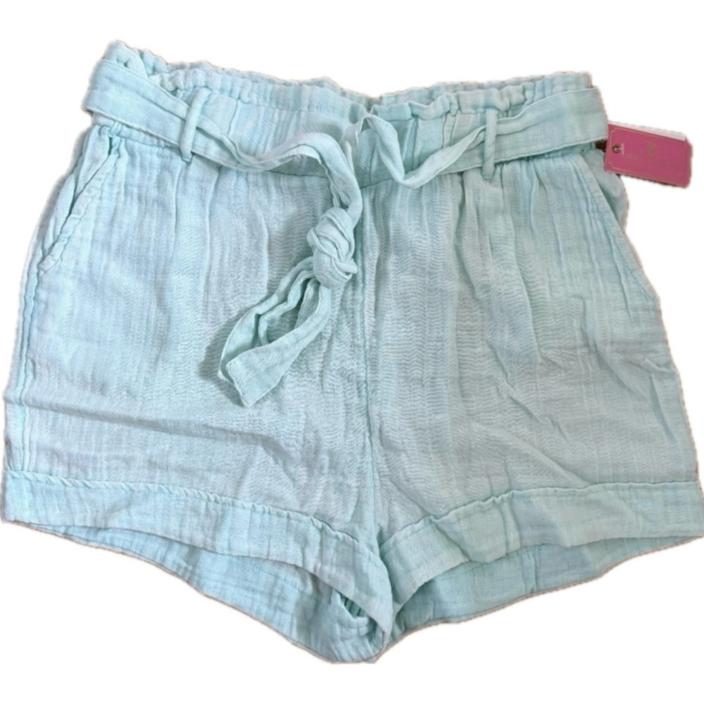 Simply Southern Women’s Aqua Blue Shorts With Fabric Belt